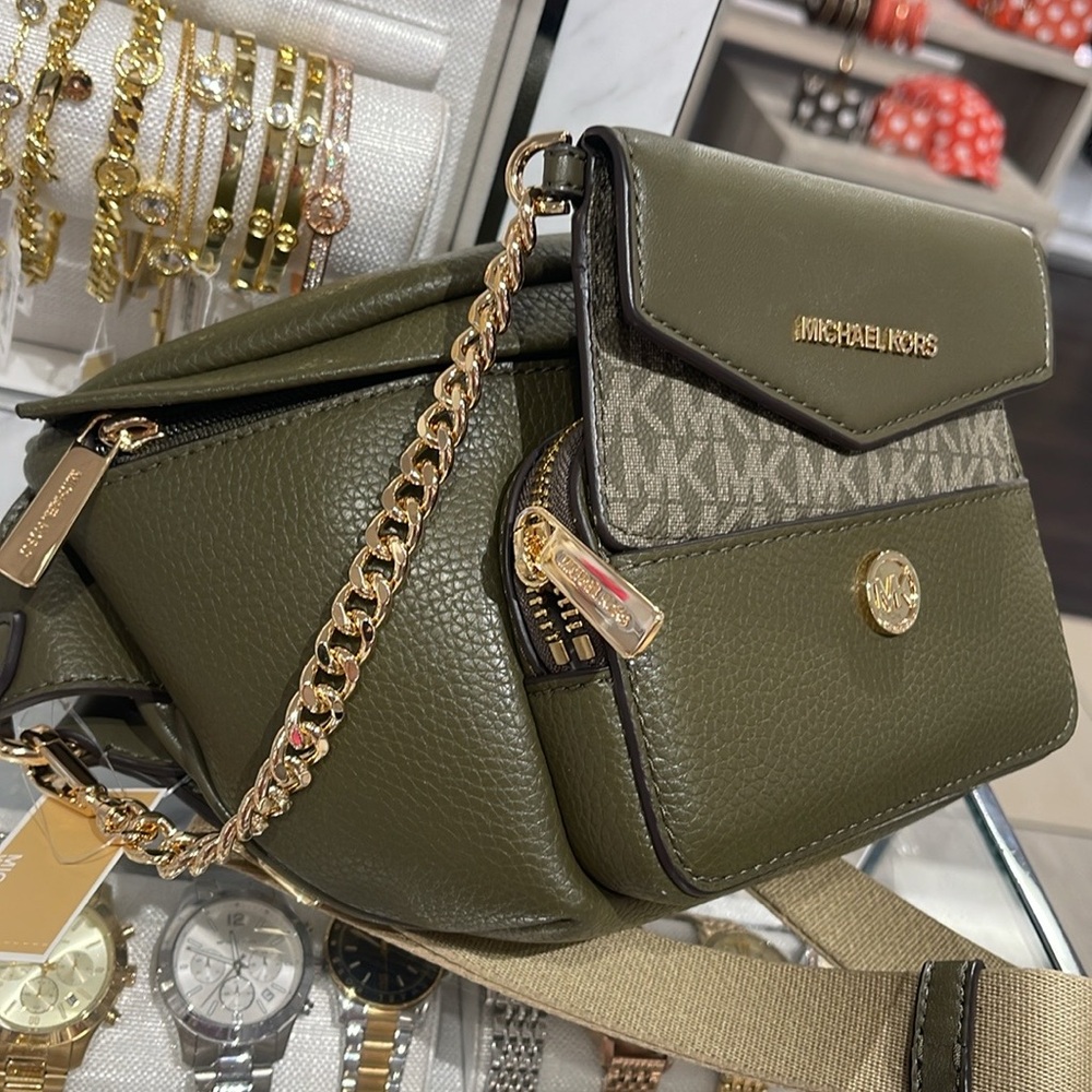 Michael Kors Maisie Large Pebbled Leather 2-in-1 Sling Pack Waist Bag Fanny Pack - Picture 2 of 16